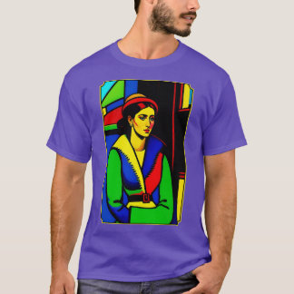portrait a painting of a woman waiting 1 T-Shirt