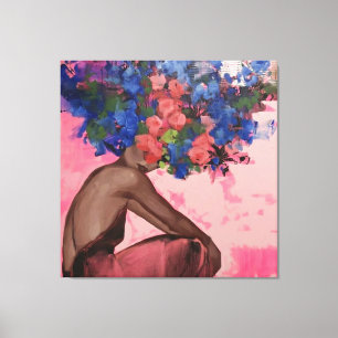 portrait, abstraction, watercolor, art, decor, canvas print