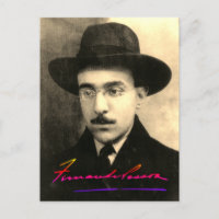 Portrait and Signature of Fernando Pessoa