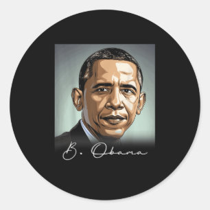 Portrait Barack Obama President Patriotic  Classic Round Sticker