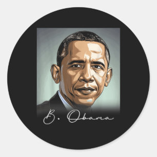 Portrait Barack Obama President Patriotic Classic Round Sticker