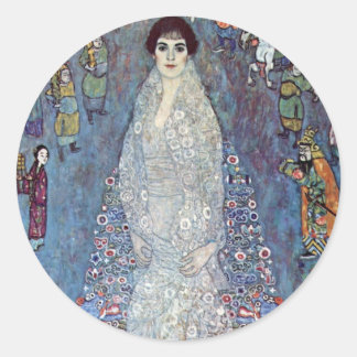 Portrait Baroness Elisabeth Bacchofen Echt, Klimt Classic Round Sticker