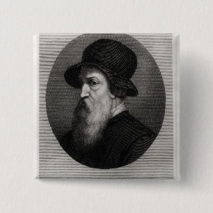 Portrait Benvenuto Cellini  engraved by 15 Cm Square Badge