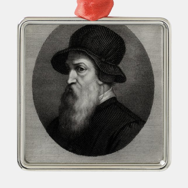 Portrait Benvenuto Cellini  engraved by Metal Tree Decoration (Front)