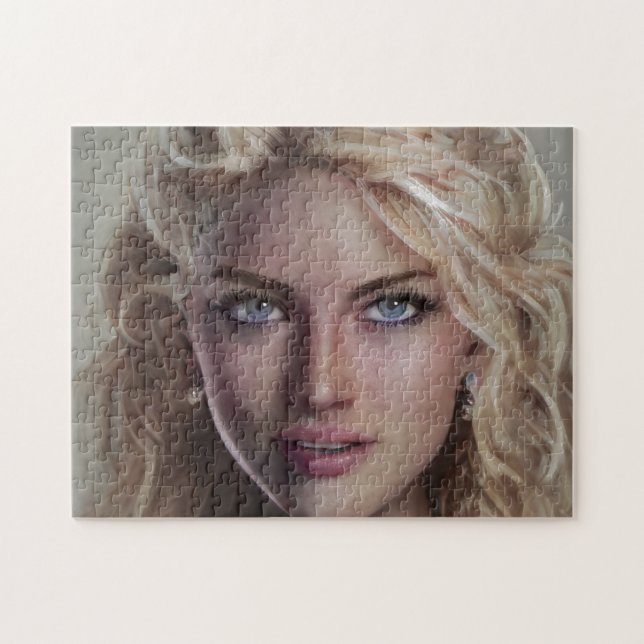 Portrait Blonde Smile Young Woman  Jigsaw Puzzle (Horizontal)