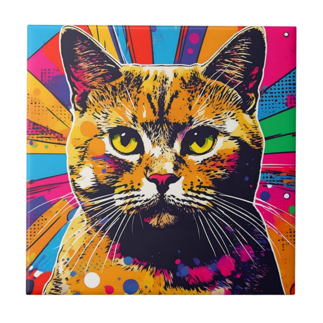 Portrait British Shorthair Dots Tile (Front)