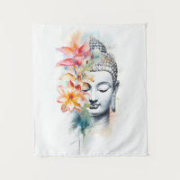 Portrait Buddha Charcoal Watercolor Art Poster