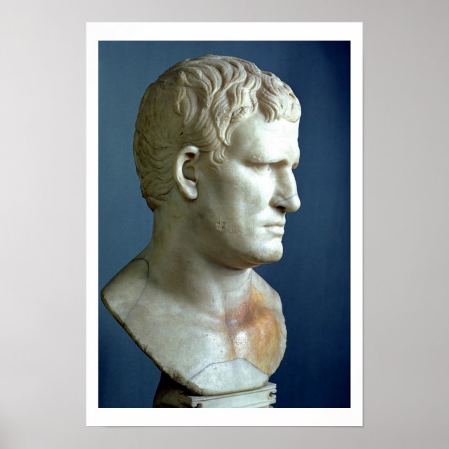 Portrait bust of Agrippa (63-12 BC) Roman (marble) Poster (Front)