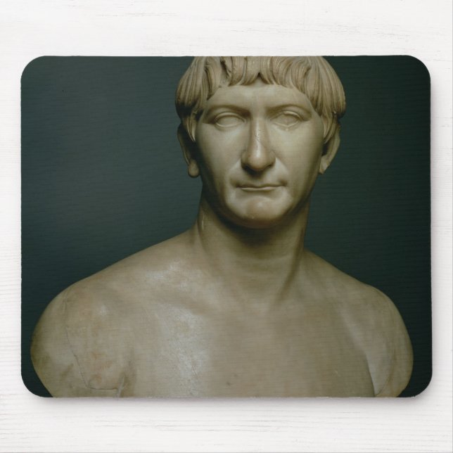 Portrait bust of emperor Trajan (53-117 AD) 1st-2n Mouse Mat (Front)