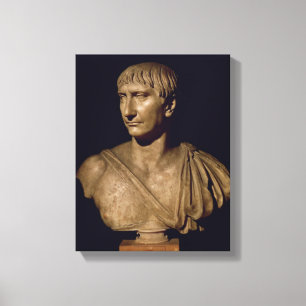 Portrait bust of Emperor Trajan Canvas Print