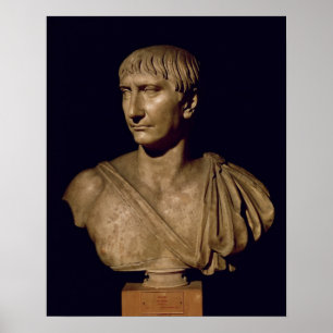 Portrait bust of Emperor Trajan Poster