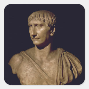 Portrait bust of Emperor Trajan Square Sticker