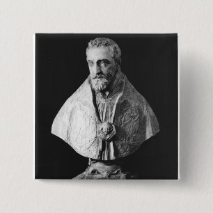 Portrait bust of Francois d'Escoubleau 15 Cm Square Badge