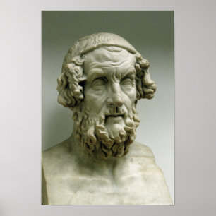 Portrait bust of Homer Poster