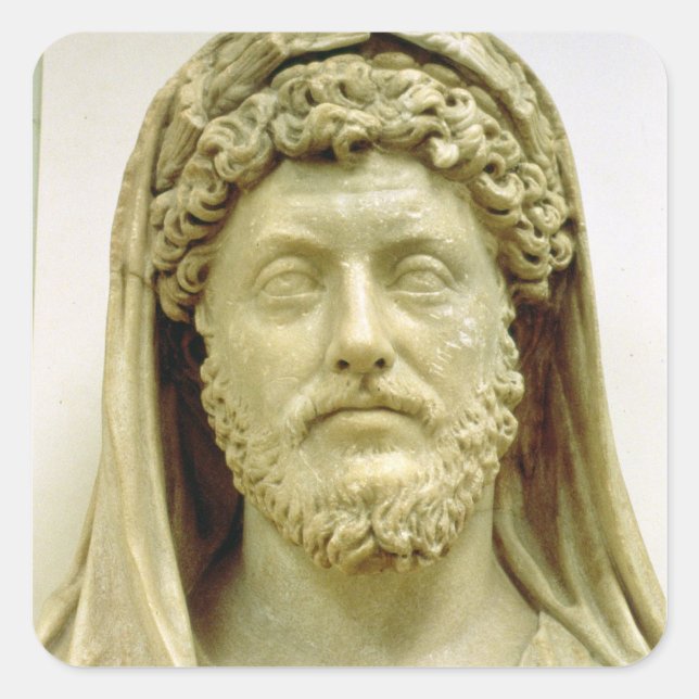 Portrait bust of Marcus Aurelius Square Sticker (Front)