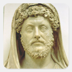 Portrait bust of Marcus Aurelius Square Sticker