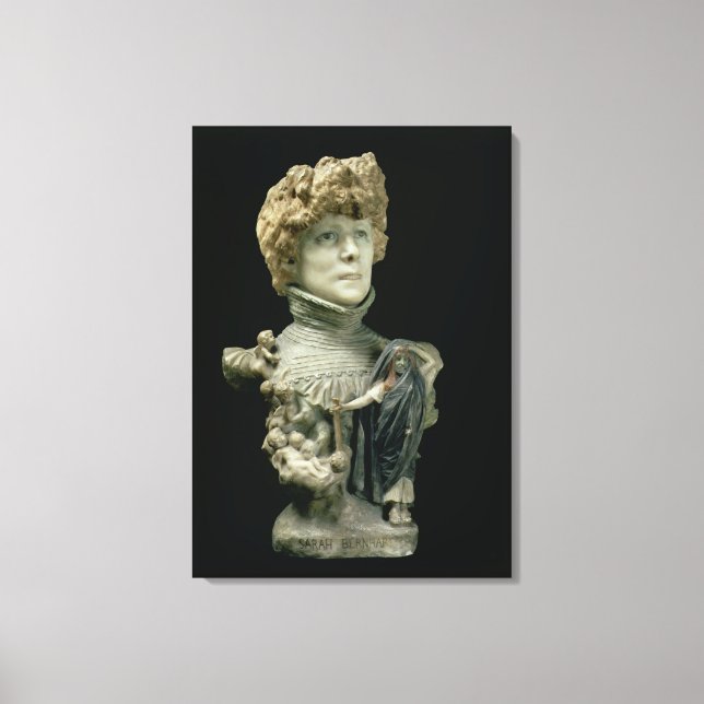Portrait Bust of Sarah Bernhardt (1844-1923) Frenc Canvas Print (Front)