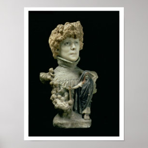 Portrait Bust of Sarah Bernhardt (1844-1923) Frenc Poster