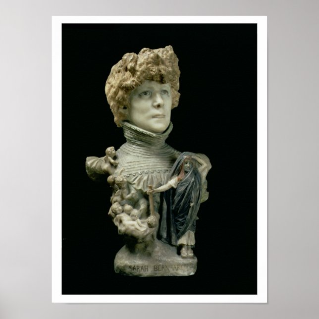 Portrait Bust of Sarah Bernhardt (1844-1923) Frenc Poster (Front)