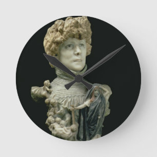 Portrait Bust of Sarah Bernhardt (1844-1923) Frenc Round Clock