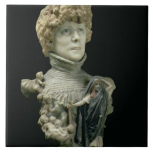 Portrait Bust of Sarah Bernhardt (1844-1923) Frenc Tile