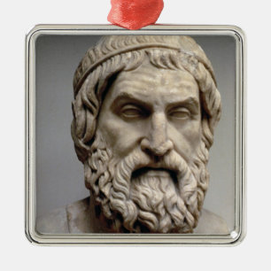 Portrait bust of Sophocles Metal Tree Decoration