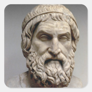 Portrait bust of Sophocles Square Sticker