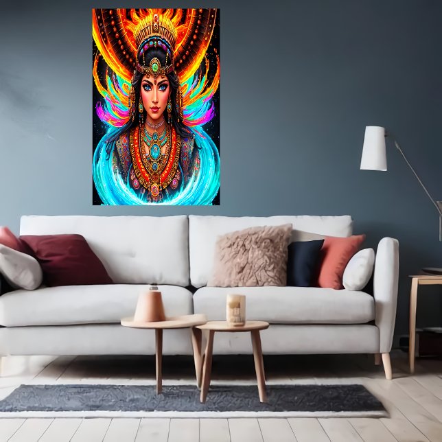 Portrait: Chalchiuhtlicue Aztec Goddess | AI Art Poster (Creator Uploaded)