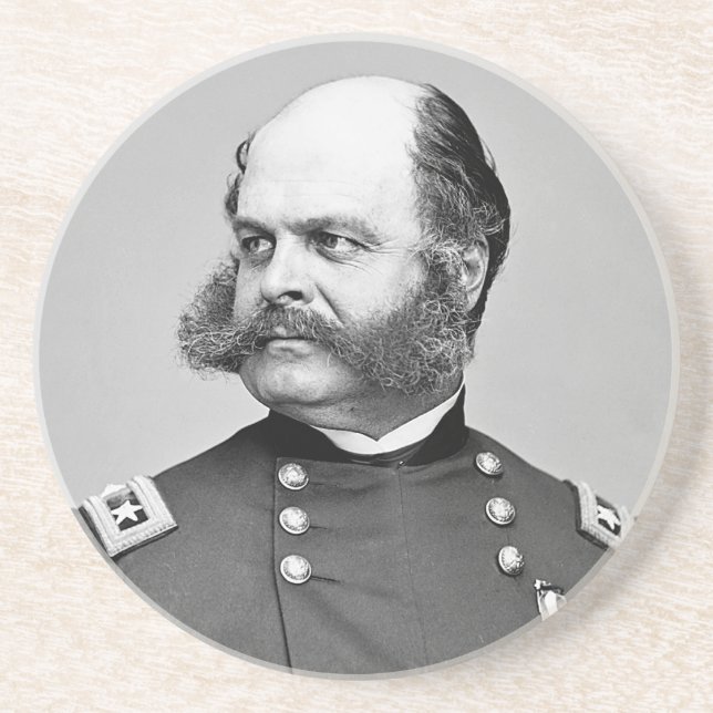 Portrait Civil War General Ambrose E. Burnside Coaster (Front)