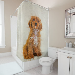 Portrait Cockapoo Photo   Dog Lover Shower Curtain