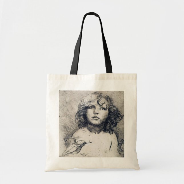 Portrait (Copper print), Alphonse Mucha Tote Bag (Front)