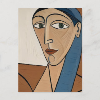 Portrait Cubiste Moderne - Femme Élégante  Postcard