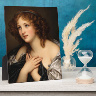 Portrait De Jeune Fille Study Neoclassical Grace Plaque