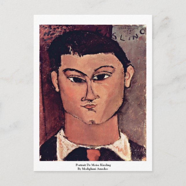 Portrait De Moise Kiesling By Modigliani Amedeo Postcard (Front)