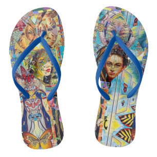 PORTRAIT DESIGNER COLLAGE FLIP FLOPS