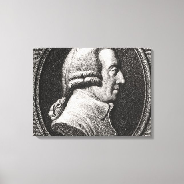 Portrait from a medallion of Adam Smith Canvas Print (Front)