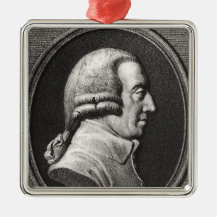 Portrait from a medallion of Adam Smith Metal Tree Decoration