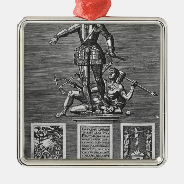 Portrait Glorifying Ferdinand Alvarez of Toledo Metal Tree Decoration (Front)