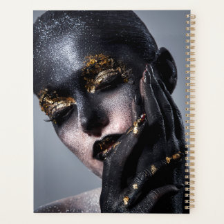 Portrait Gold Black Artistic Makeup Luxury Beauty Planner