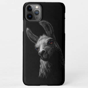 Portrait Head Cute Llama with a Black Background iPhone 11Pro Max Case