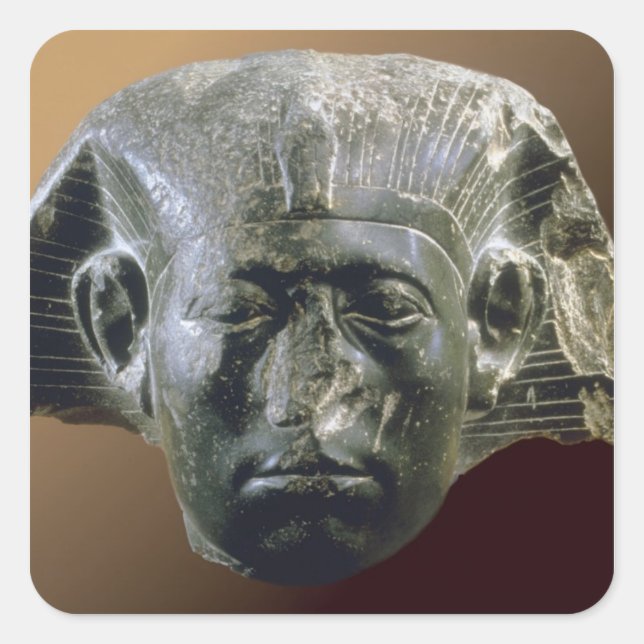 Portrait head of Sesostris III  from a sphinx Square Sticker (Front)