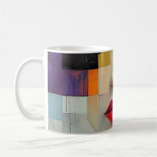 Portrait in Colour Block Surrealism Coffee Mug