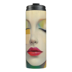 Portrait in Colour Block Surrealism Thermal Tumbler
