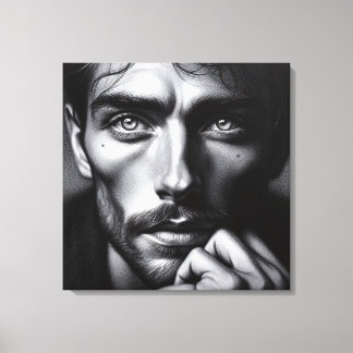 Portrait in Graphite: The Silent Storyteller Canvas Print