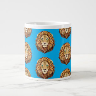 Portrait lion head front view large coffee mug