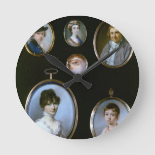 Portrait miniatures, from LtoR and TtoB: Sir Thoma Round Clock