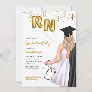 Portrait Nursing School Graduation Party Invitation