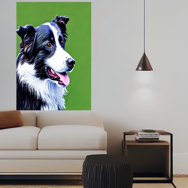 Portrait of a adorable border collie | AI Art  Poster (Creator Uploaded)