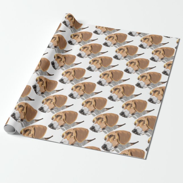 Portrait of a Beagle Head Wrapping Paper (Unrolled)