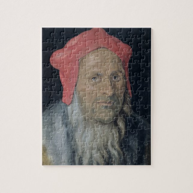 Portrait of a Bearded Man in a Red Hat, 1520 (oil Jigsaw Puzzle (Vertical)